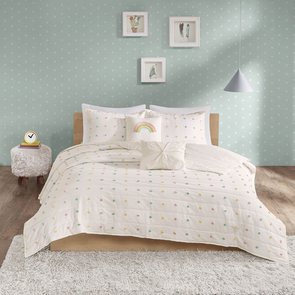 Callie - Pom Pom Coverlet Set Cotton - Multi