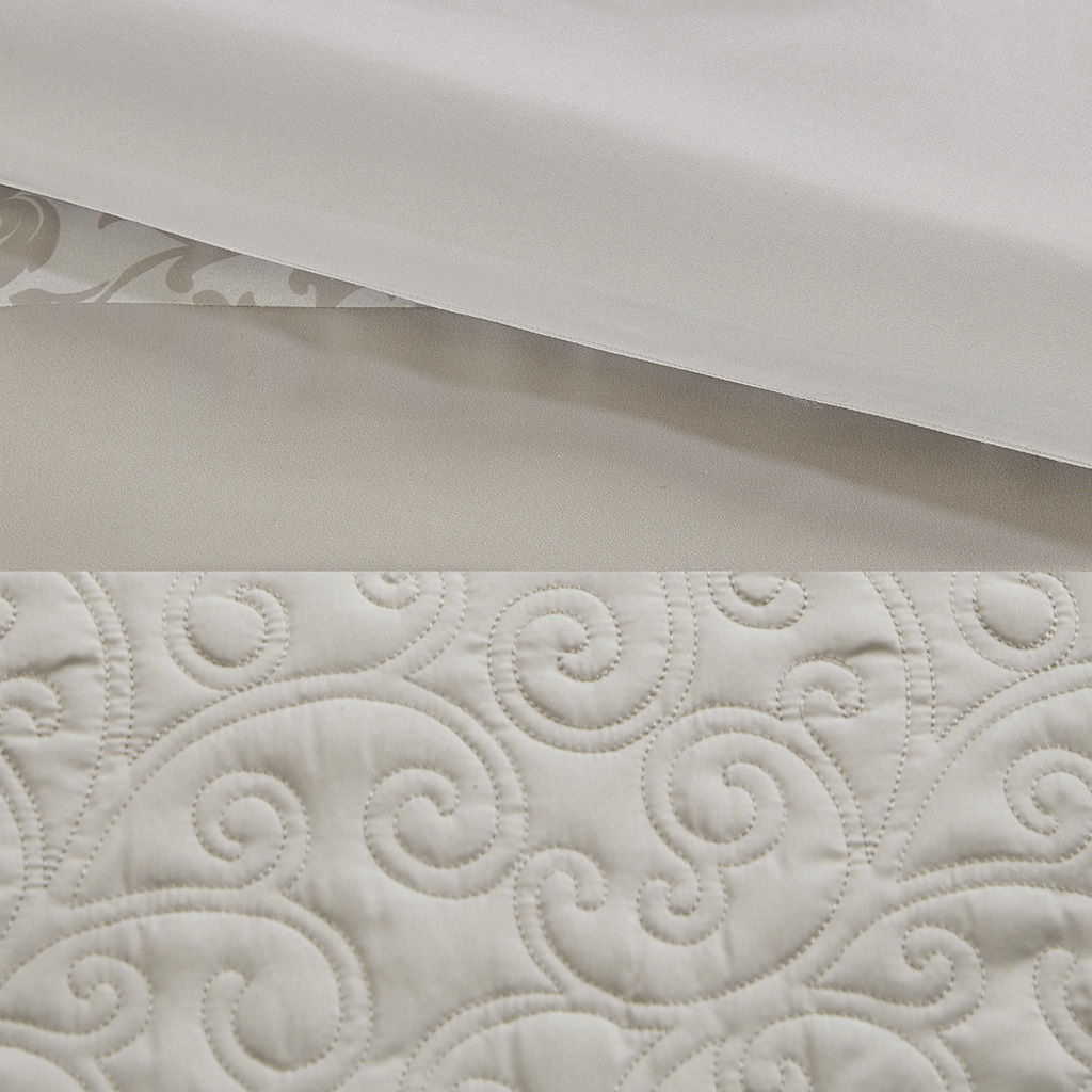 Ramsey - Queen Embroidered 8 Piece Comforter Set - Neutral
