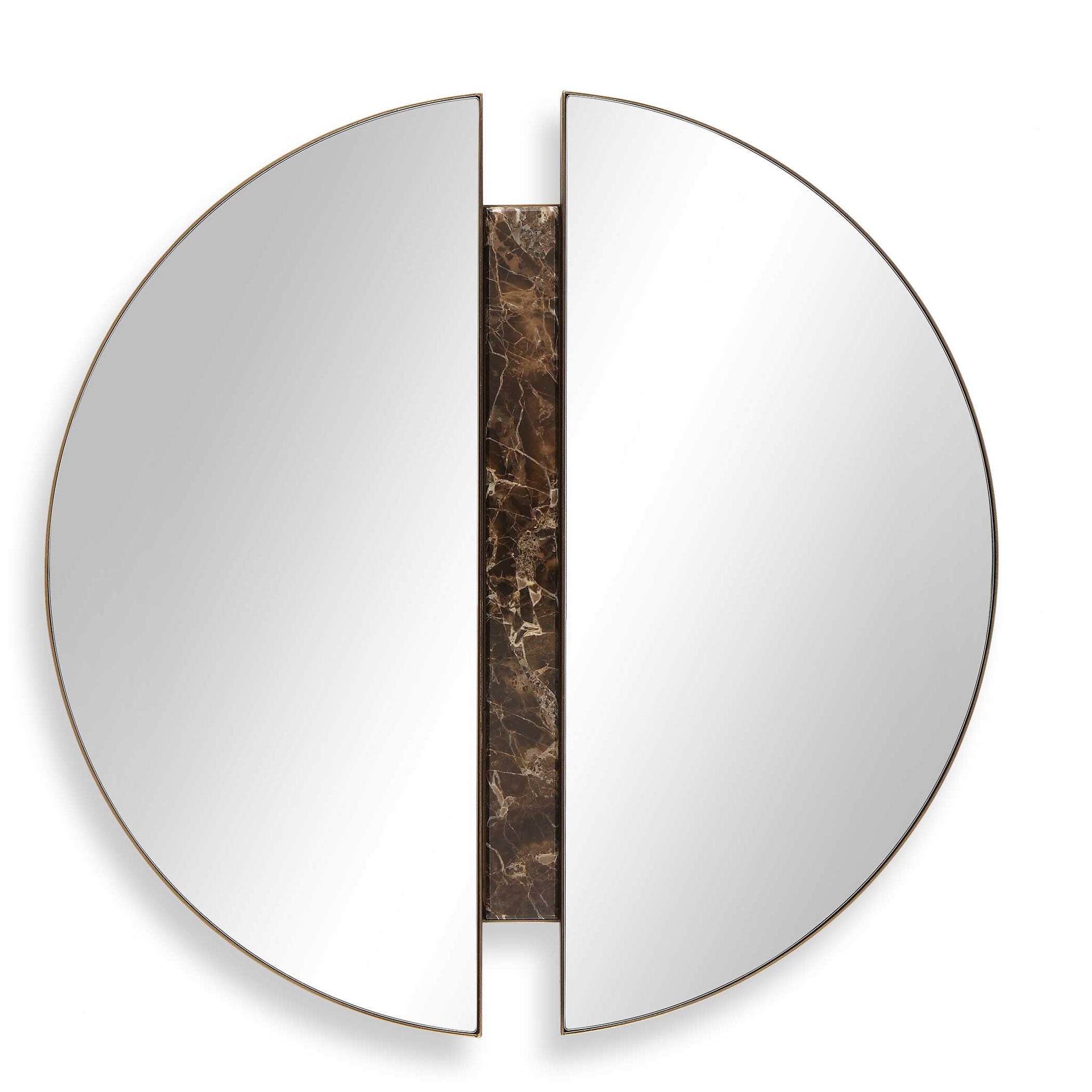 Hanover - Divided Round Mirror - Bronze / Brown