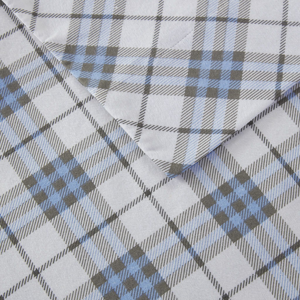 Cozy Flannel - Full Sheet Set - Blue Plaid
