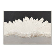 Framed Abstract Wall Art & Thick Textured Canvas Painting With & Accents, Decor For Living Room - Black White
