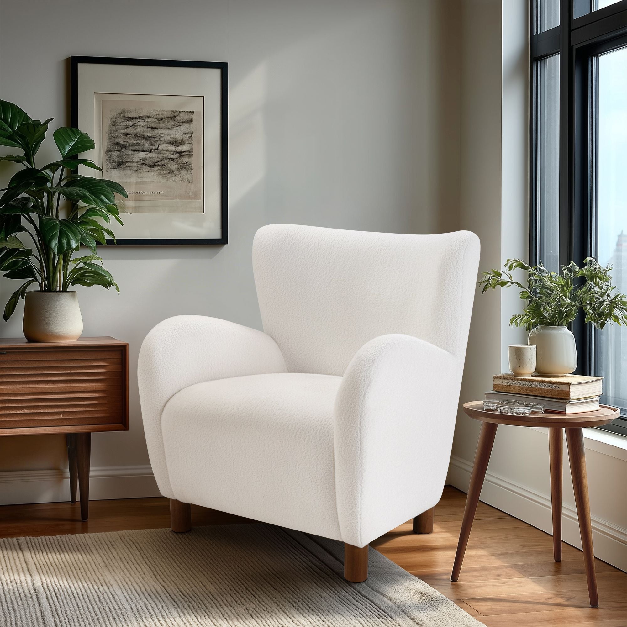 Stella - Wingback Armchair - Ivory