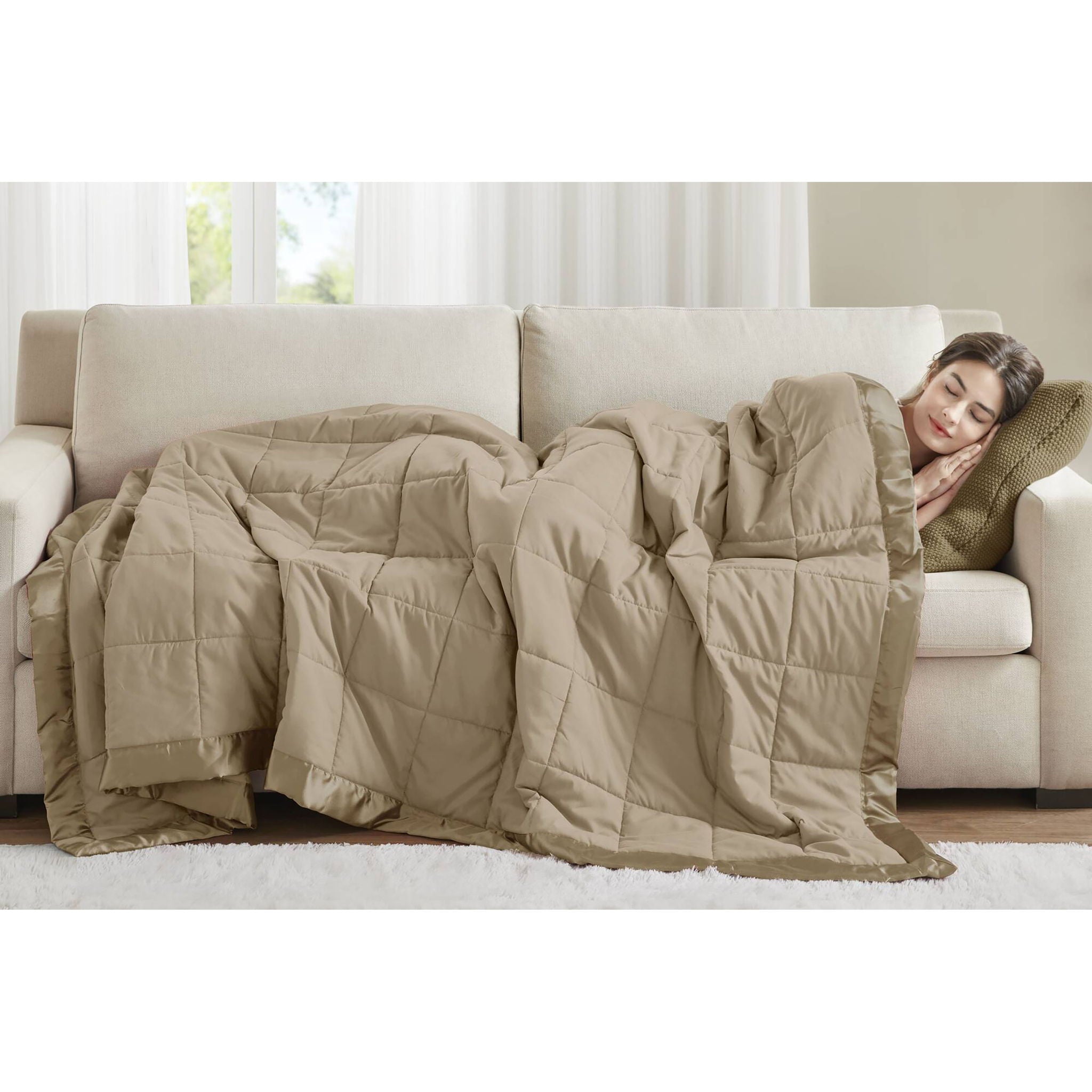 Windom - All Season Hypoallergenic Twin Blanket With 3M Scotchgard - Brown