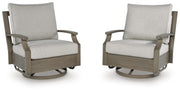 Rainier Ranch - Swivel Glider Chair With Cushion - Brown / Beige