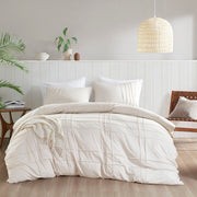 Porter - Queen Soft Washed Pleated Duvet Cover Set - Neutral