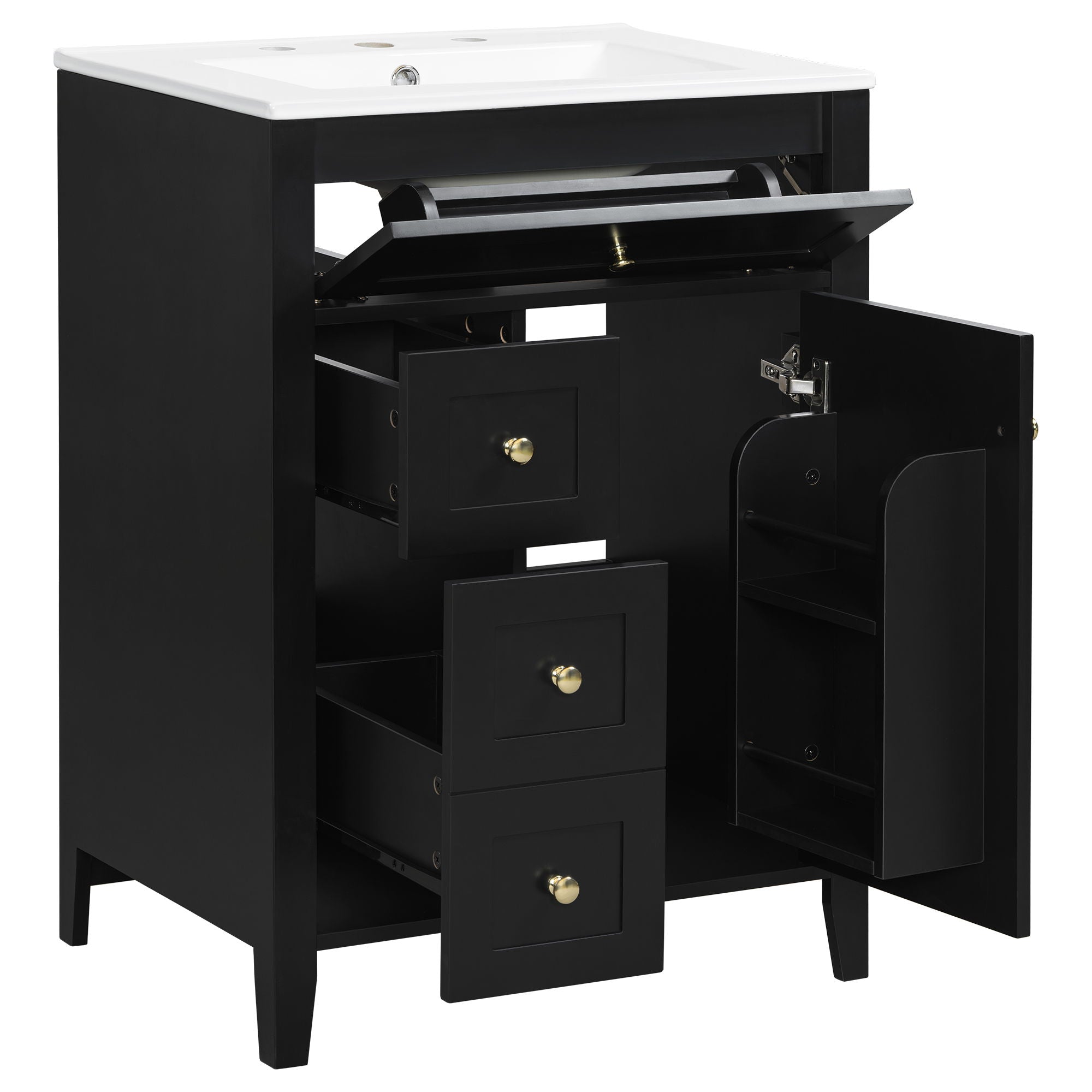 Modern Black Bathroom Vanity With Sink