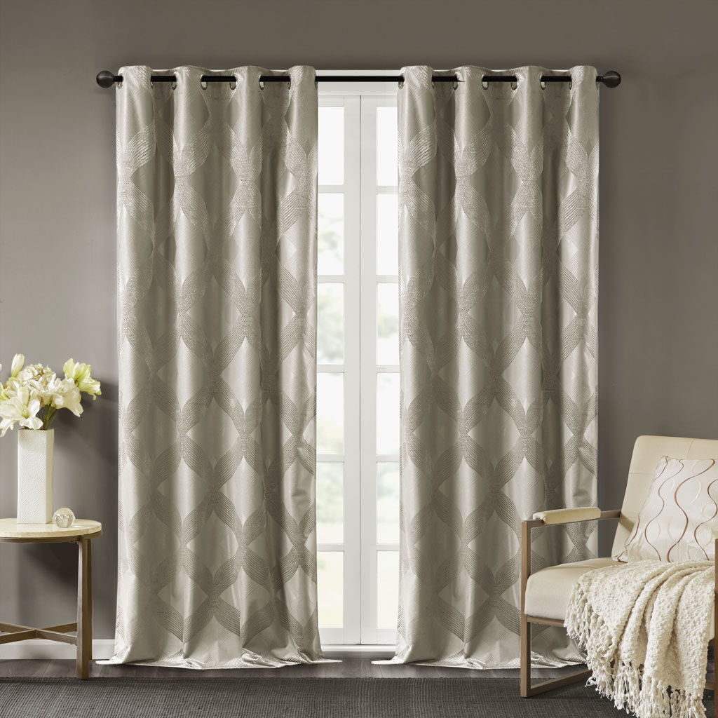 Bentley - Ogee Knitted Total Blackout Panel - Taupe