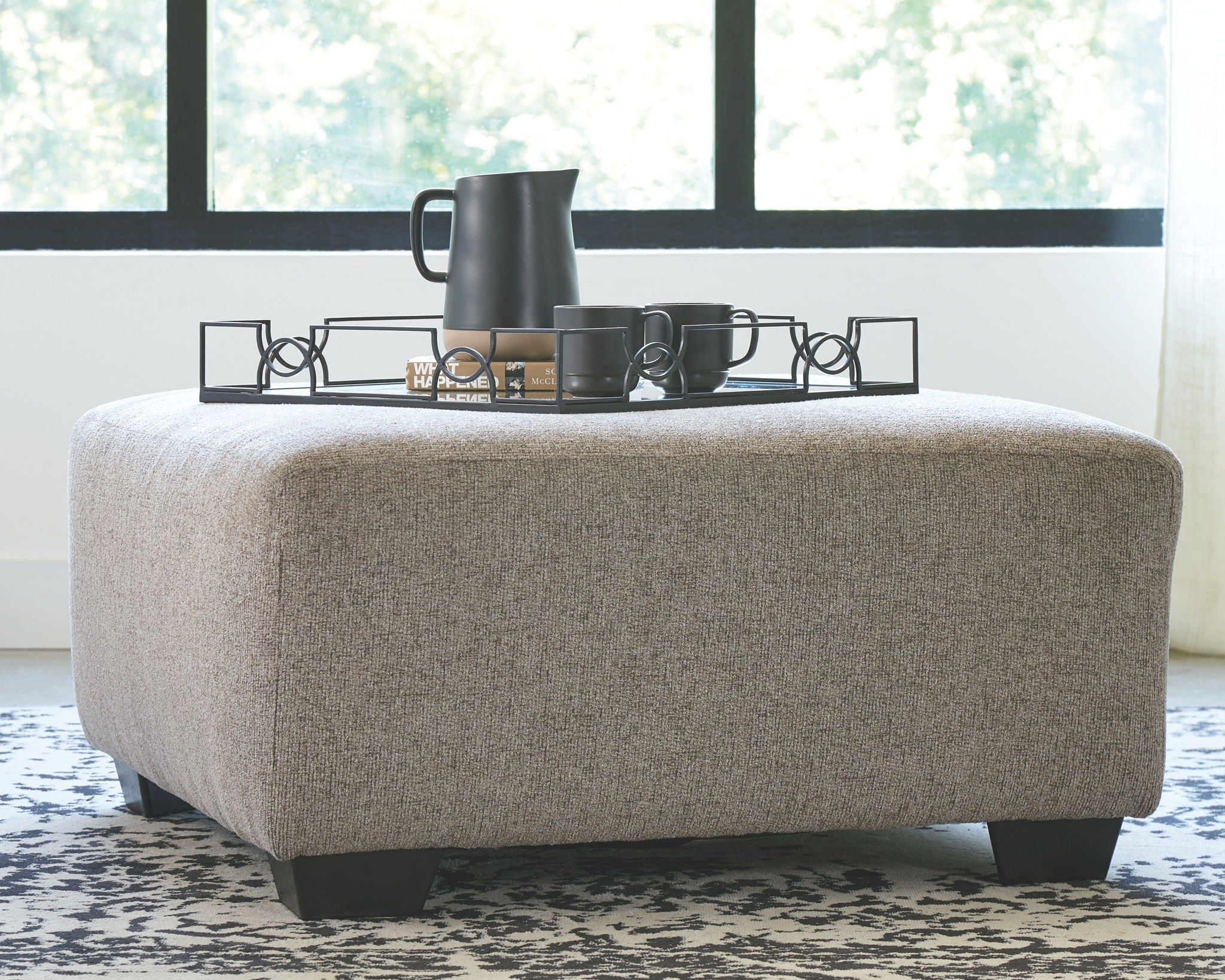 Ballinasloe - Oversized Accent Ottoman - Platinum