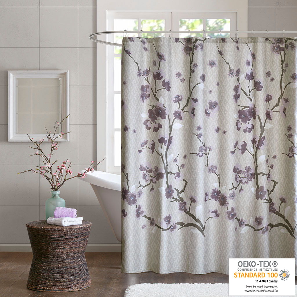 Holly - Shower Curtain - Purple