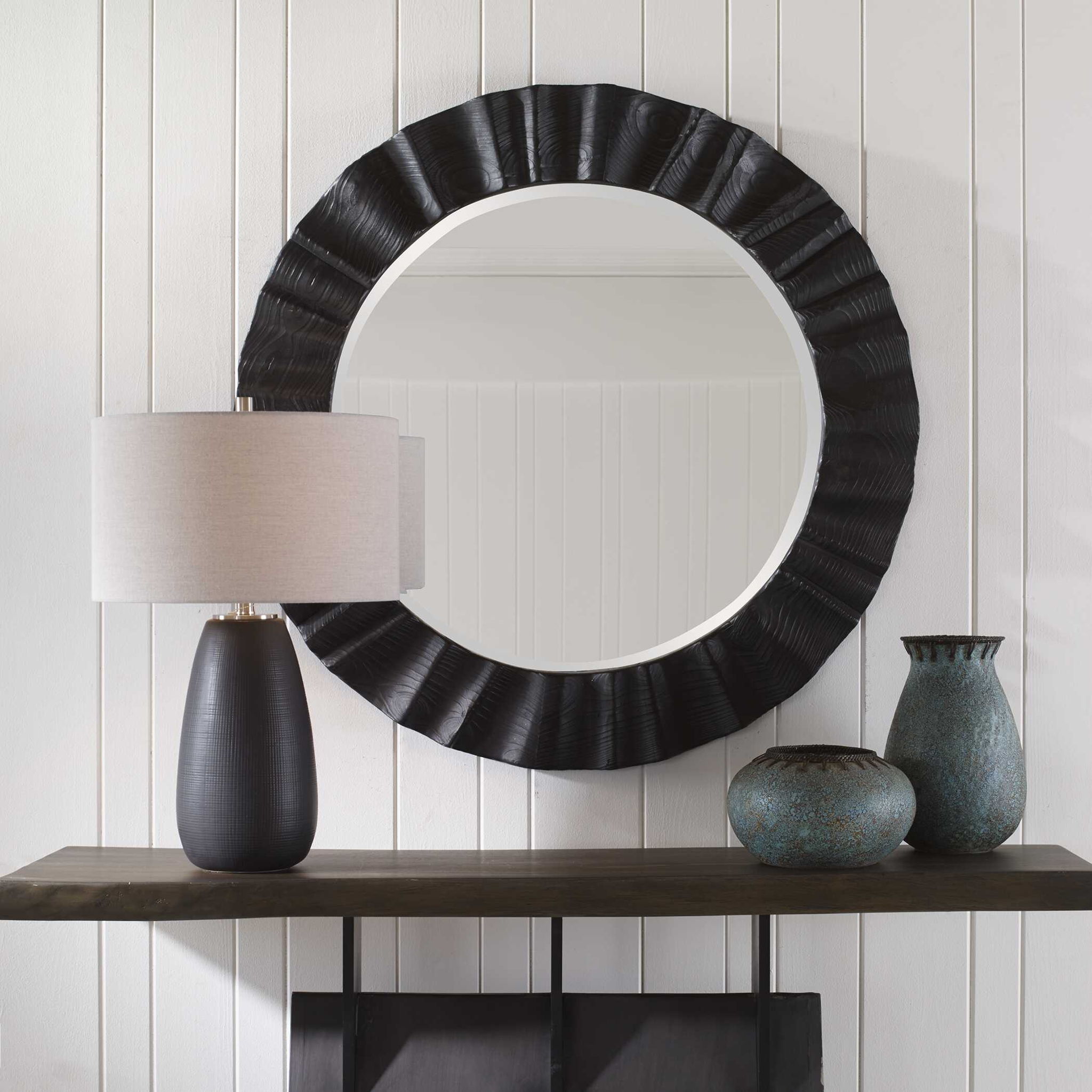 Caribou - Round Mirror - Black