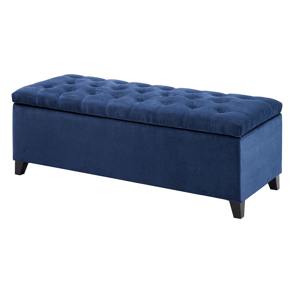 Shandra - Tufted Top Storage Bench - Navy