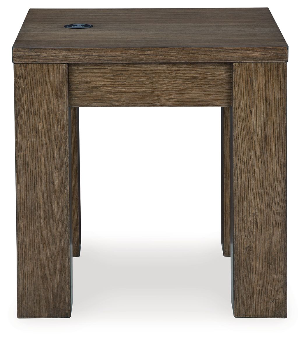 Rosswain - Square End Table - Warm Brown