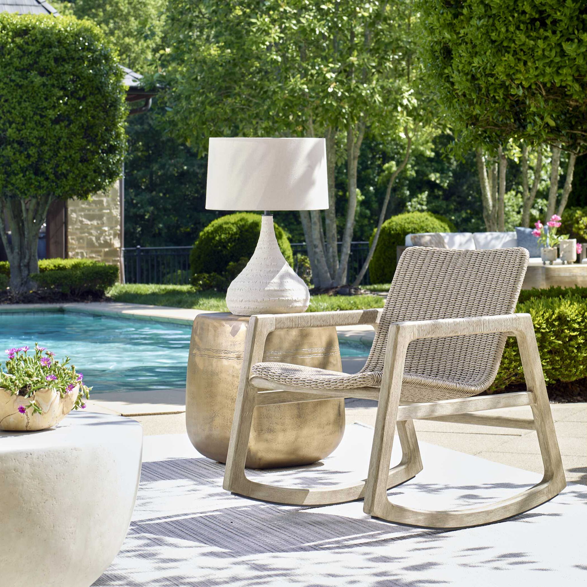 Sumba - Outdoor Wicker Rocking Chair - Gray