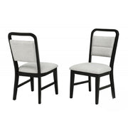 Dining Kitchen Side Chair With Curved Back Design (Set of 2) - Black / Gray