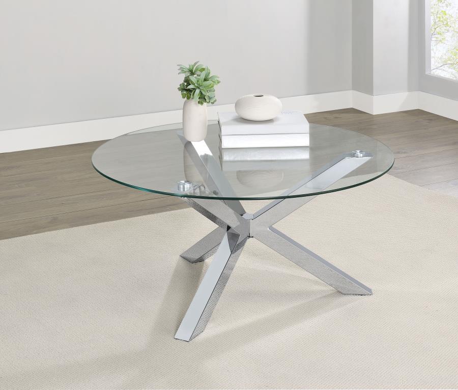 Kenzie - Round Tempered Glass Top Table