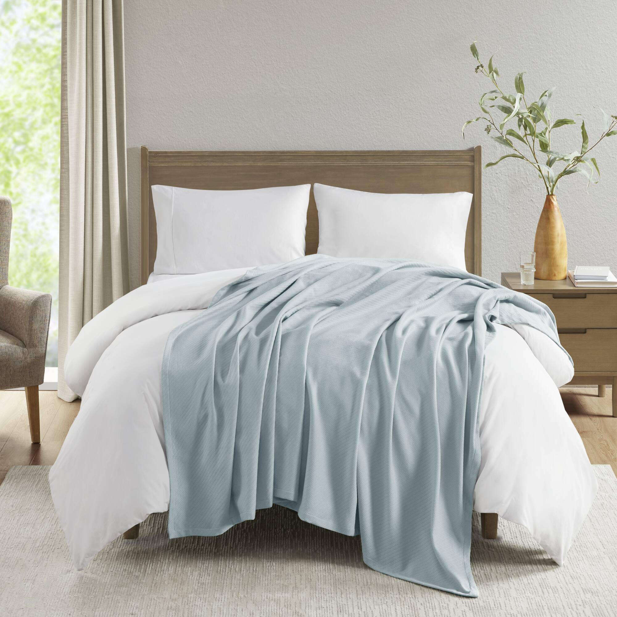 Liquid Cotton - Twin Blanket - Blue