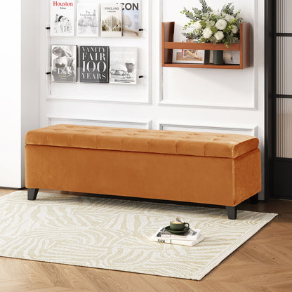 Wendover - Elegant Tufted Storage Bench With Lift-Up Top And Birch Wood Legs