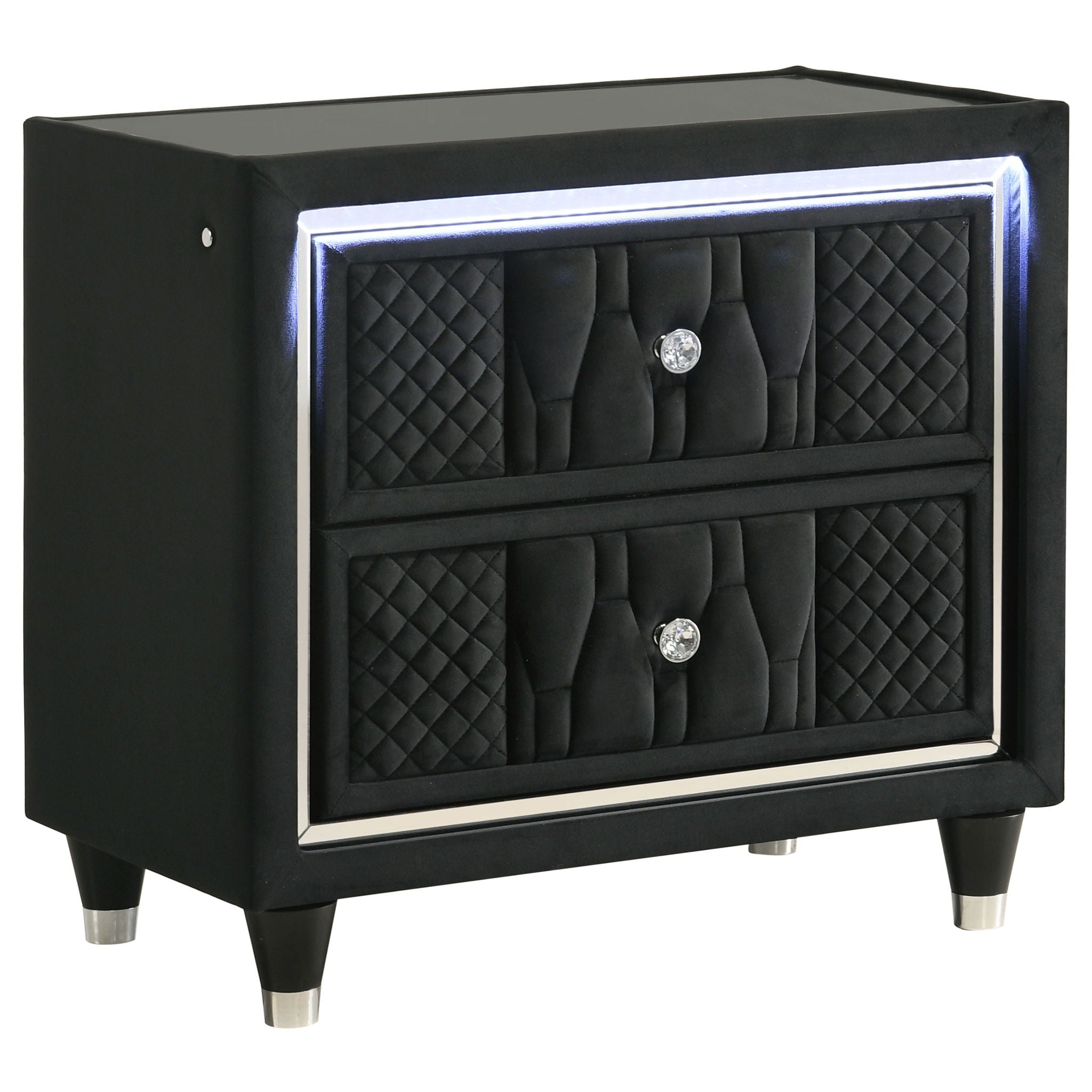 Mika - 2 Drawer LED Nightstand With USB