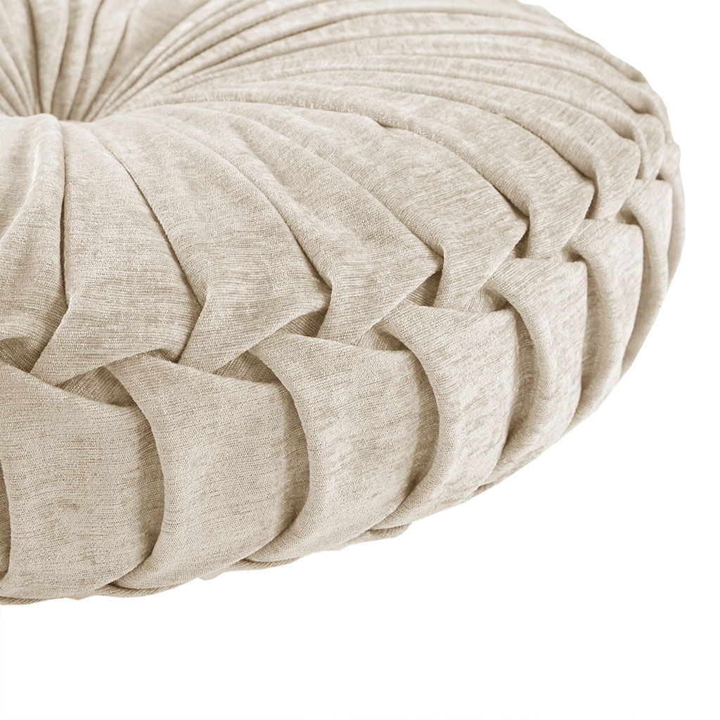 Loretta - Round Floor Pillow Cushion - Ivory