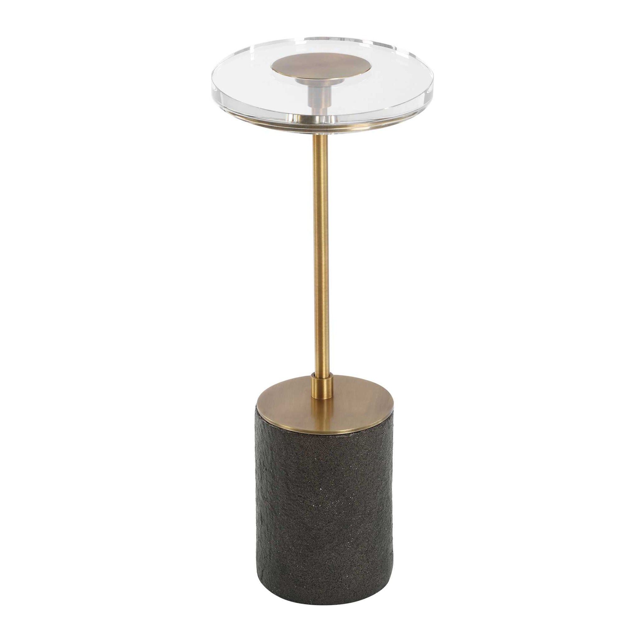 Kaufman - Crystal Accent Table - Black / Brass