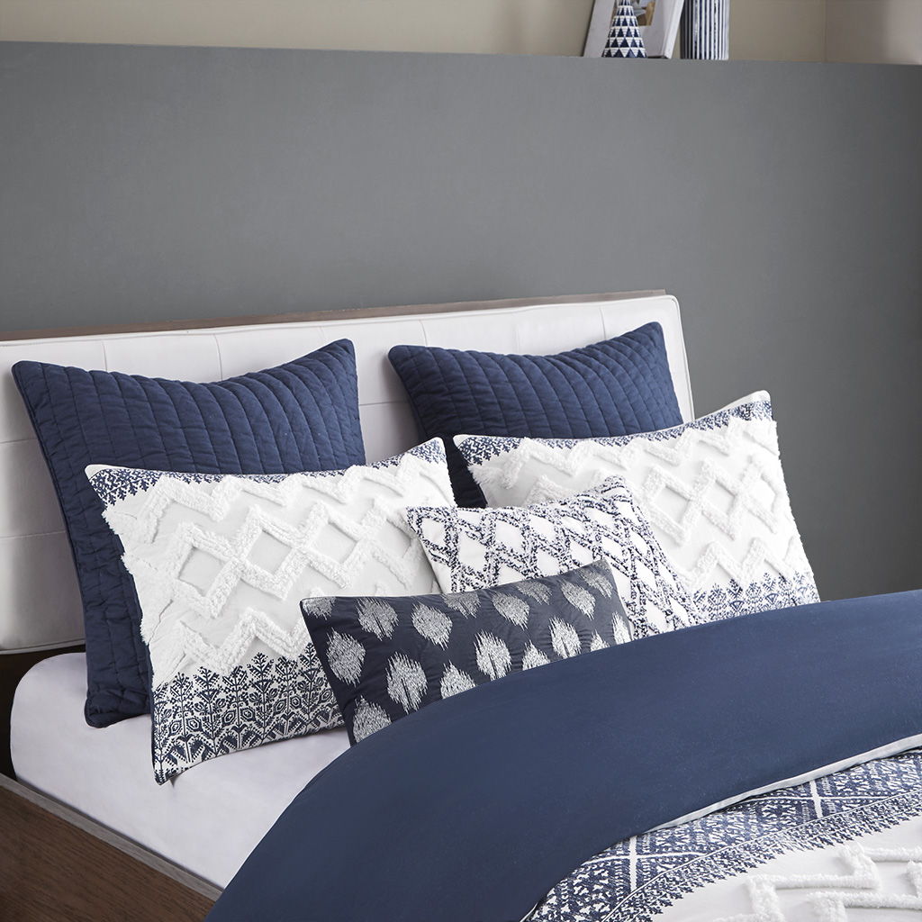 Camila - Quilted Euro Sham - Navy