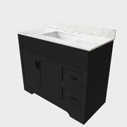 Bathroom Vanity Set, Soft Close Doors & Drawers, 3 Faucet Holes, Sink Included - Black