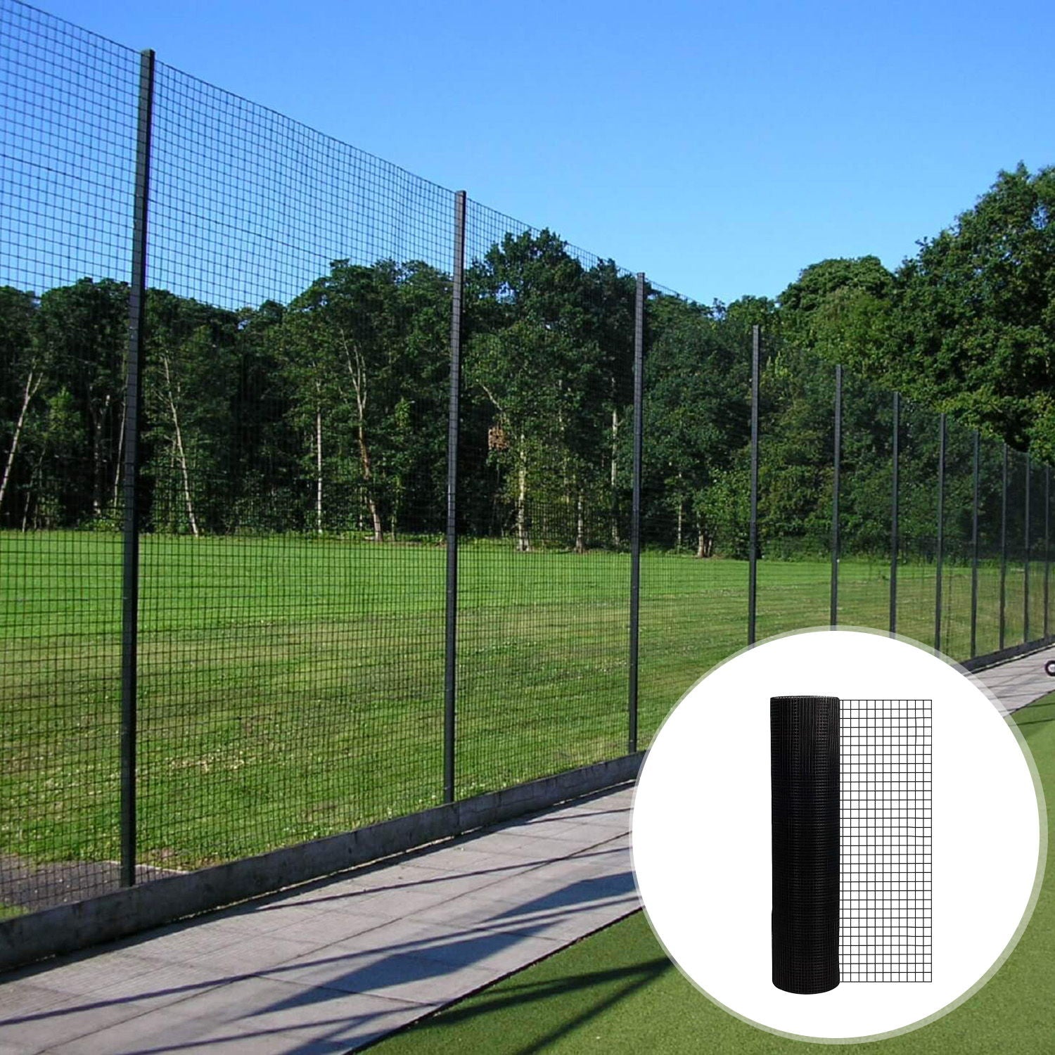 Vinyl Coated Hardware Cloth, 21 Gauge, Galvanized Steel, For Poultry Netting And Chicken Coop - Black