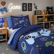 Game - Twin Comforter Set - Navy