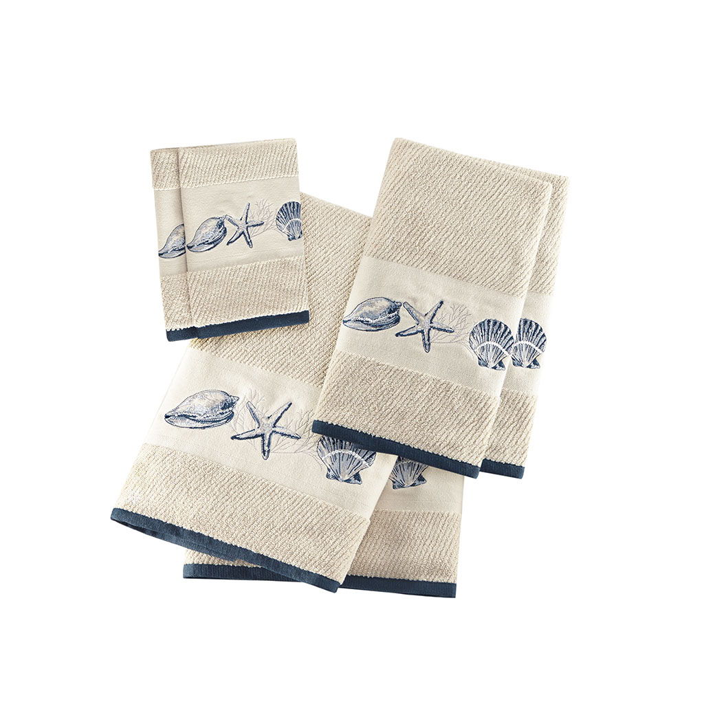 Bayside - 6 Piece Jacquard Towel Set - Blue