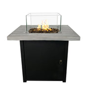 Reinforced Propane Fire Pit Table - Black / Gray