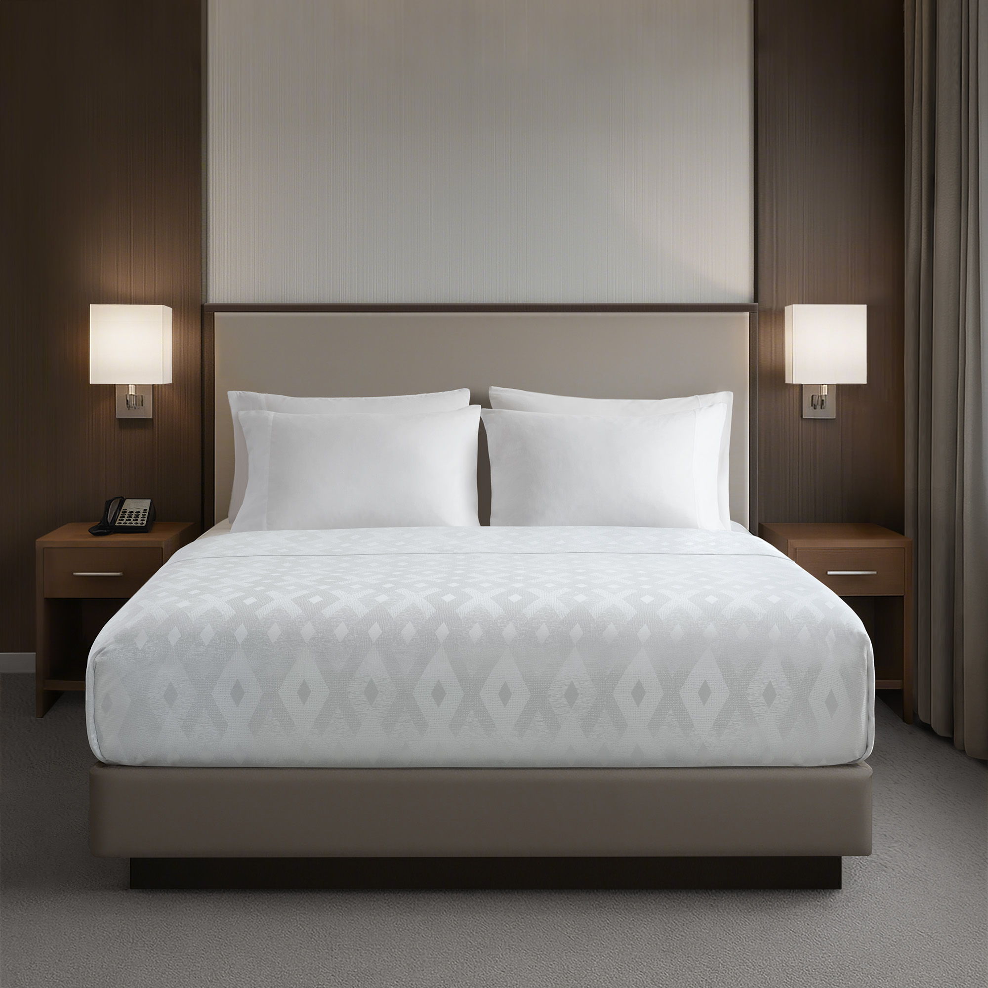 Jacquard Nova - Essential Coverlet - White