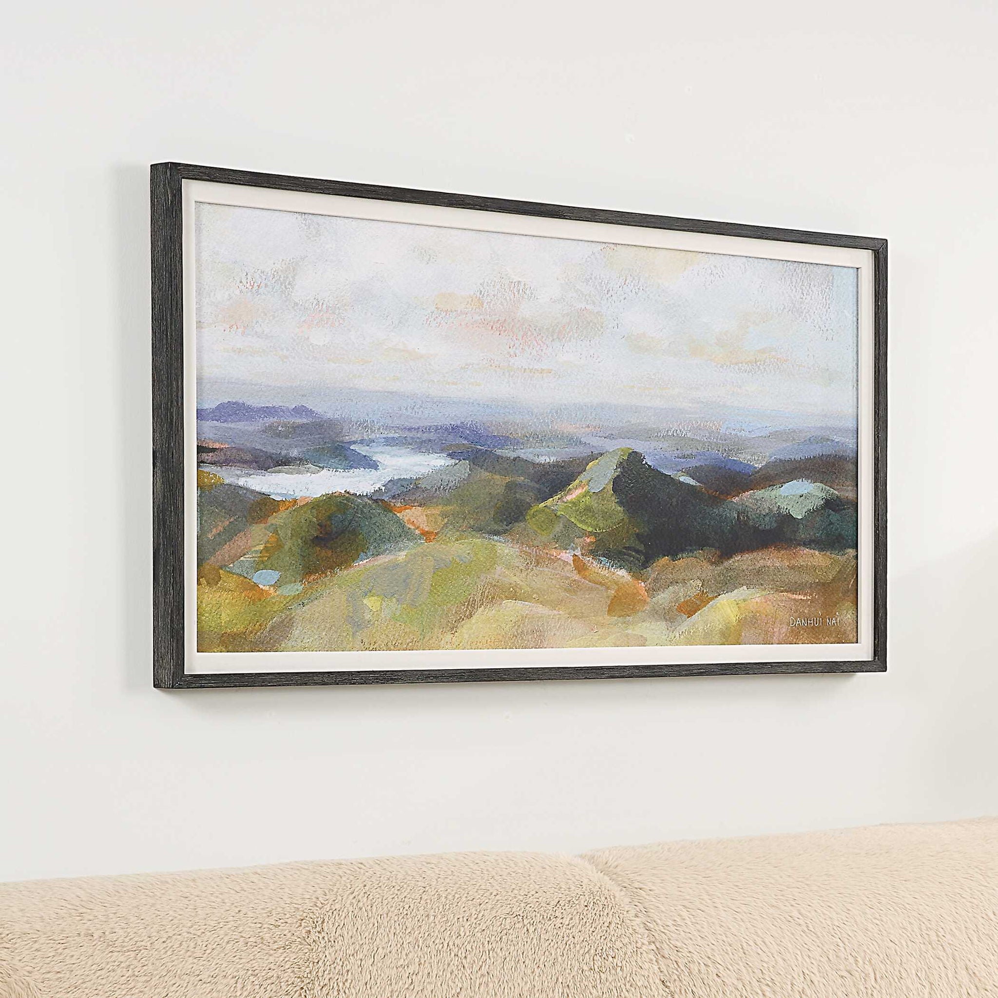 Above The Lakes - Framed Landscape Print - Gray