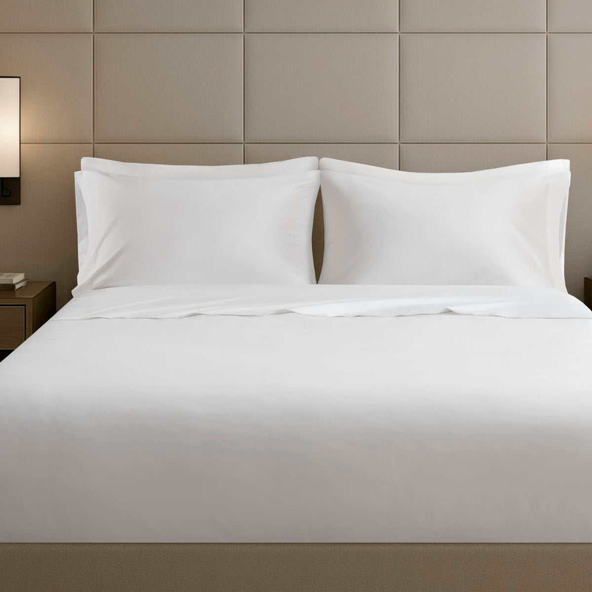 Percale Weave - Queen Luxury Cotton Sheet Set - Bright White