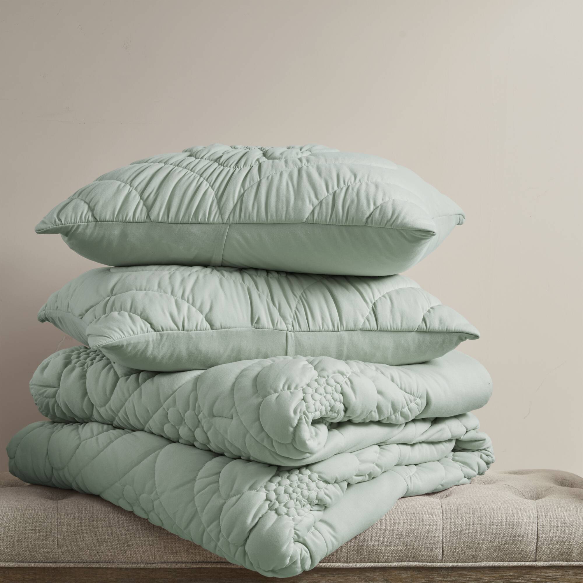 Elise - King Comforter Set - Sage