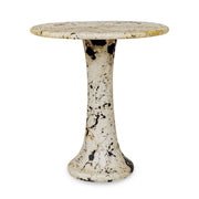Cadas - Indoor-Outdoor Stone Side Table - Black / White