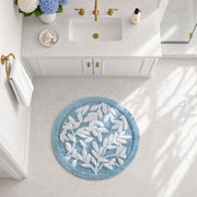 Serene - Cotton Tufted Bath Rug - Heated Microlight To Berber Blue