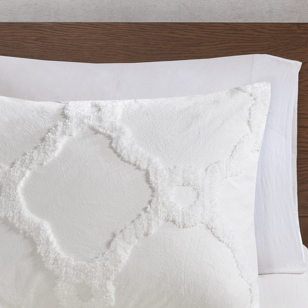 Pacey - 3 Piece Tufted Geometric Comforter Set - Off White