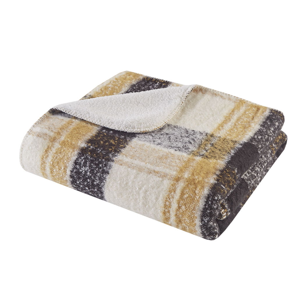 Bloomington - Faux Mohair to Sherpa Throw - Tan