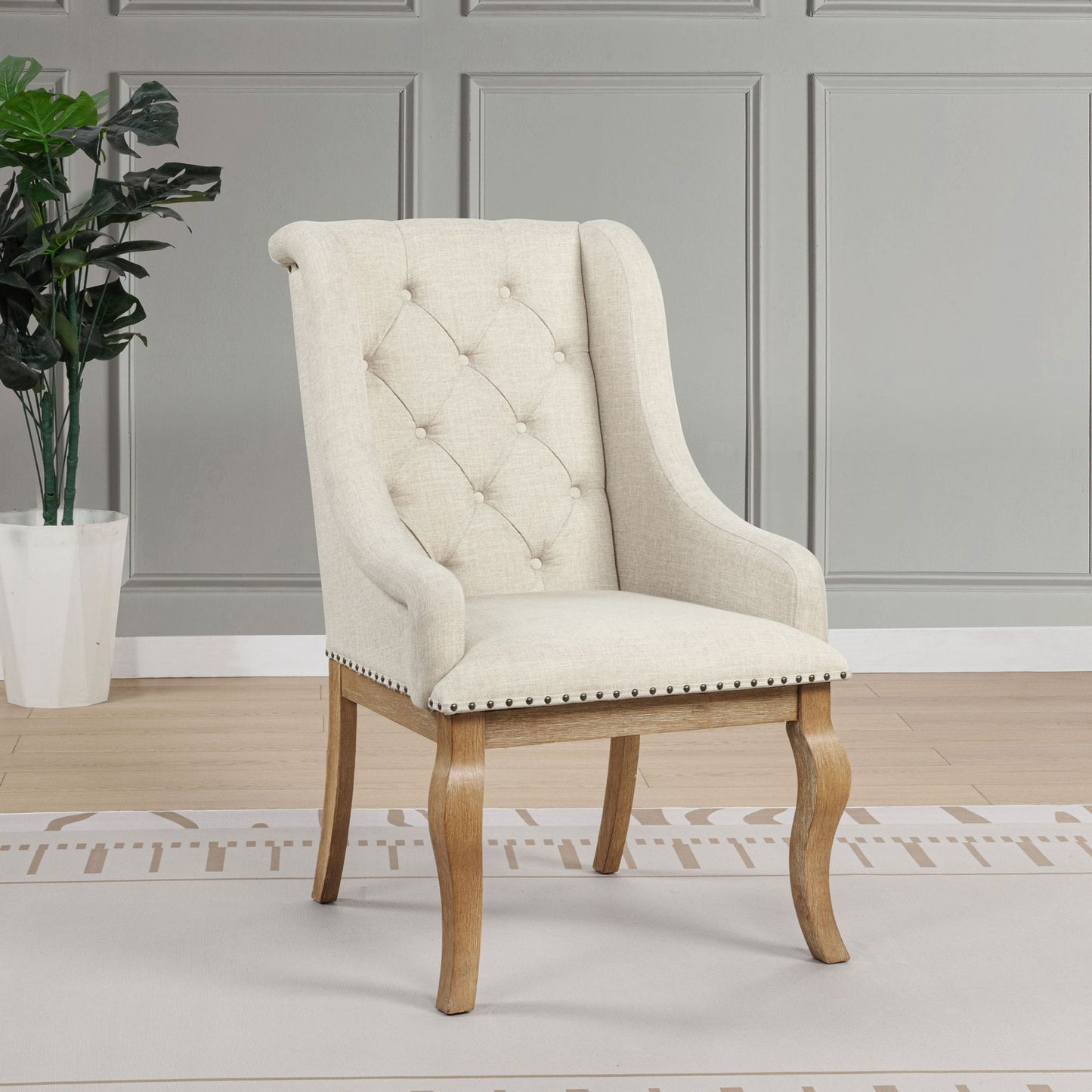 Fremont - Upholstered Dining With Button Tufted (Set of 2) - Brown