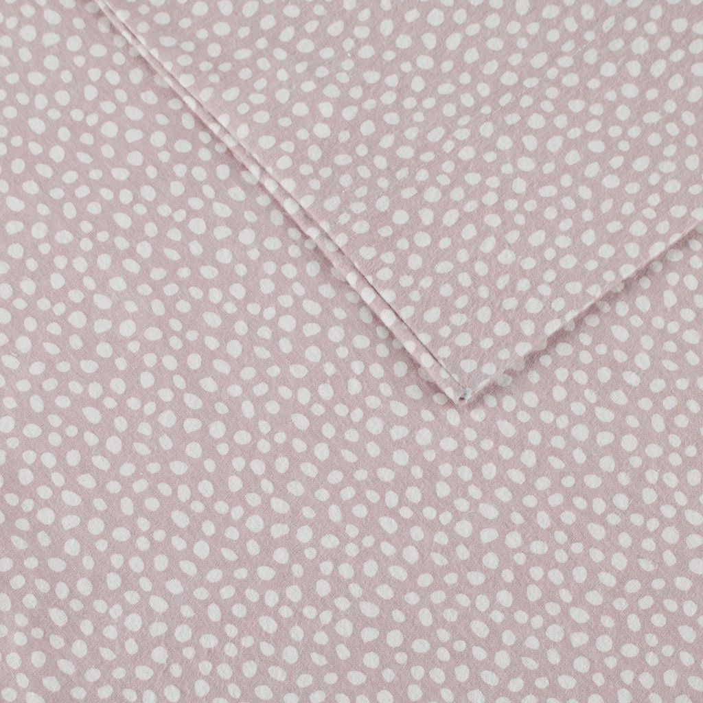 Cozy Flannel - Printed Sheet Set - Blush Dots