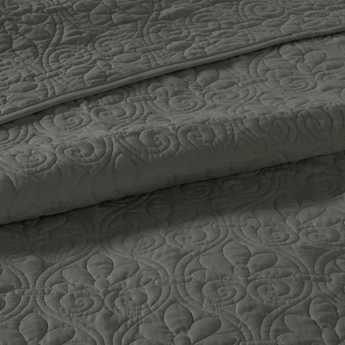Quebec - King Reversible Bedspread Set - Dark Gray