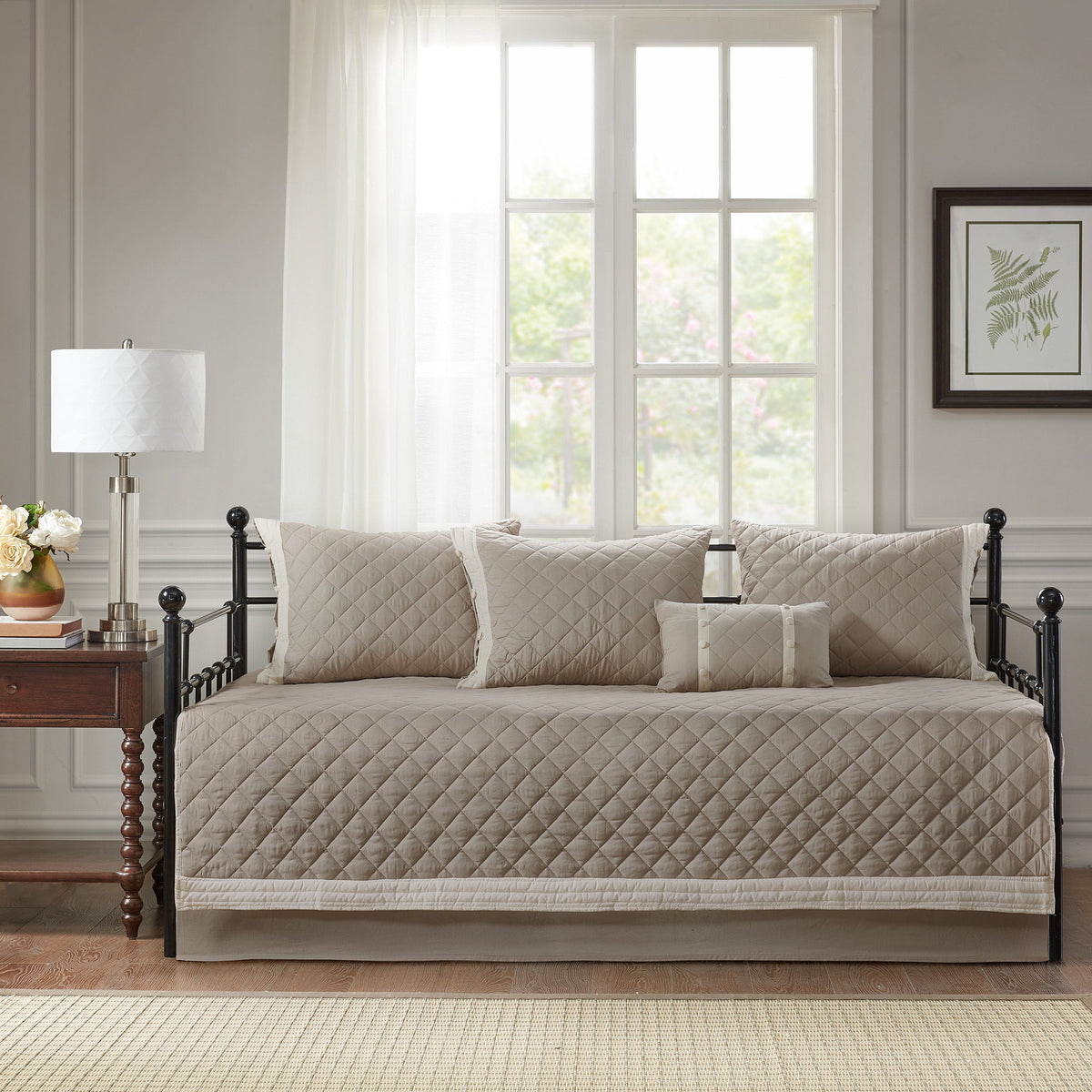 Breanna - 6 Piece Daybed Cover Set - Khaki