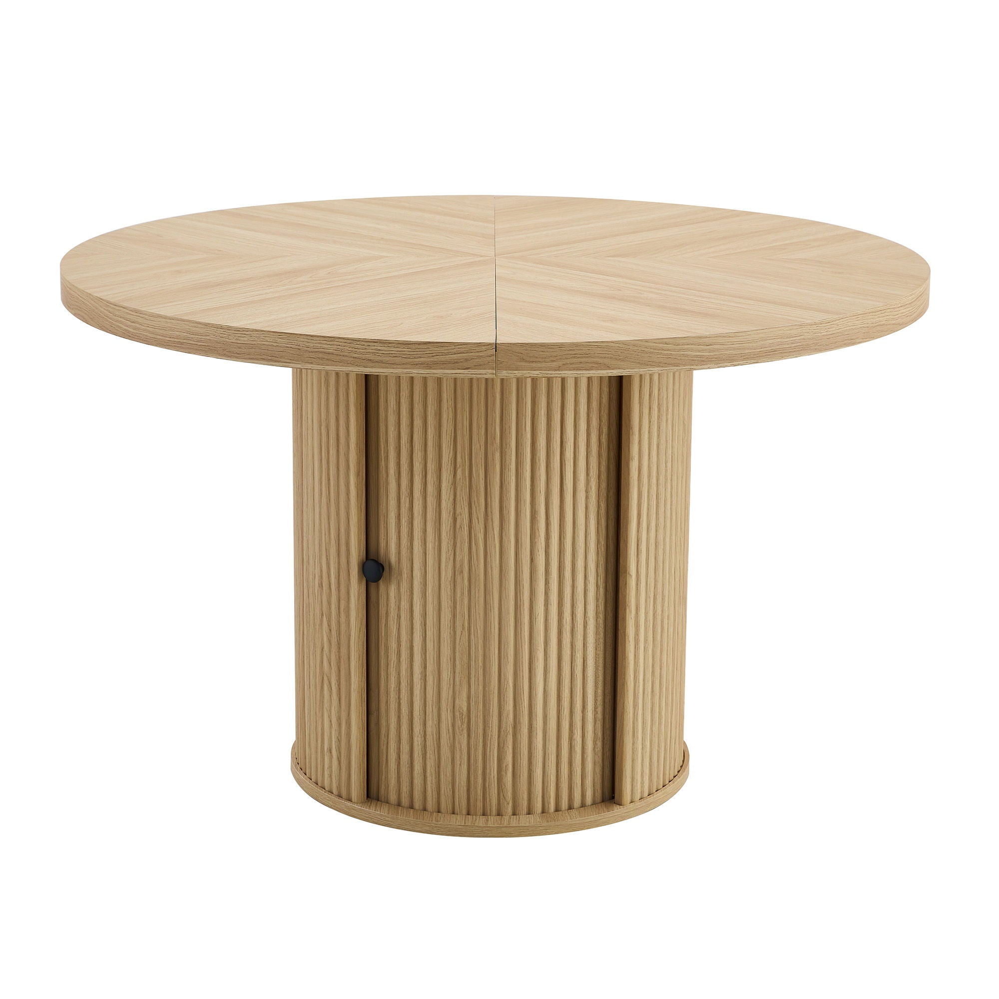 Roman Column Round Dining Table With Double Layer Storage - Wood