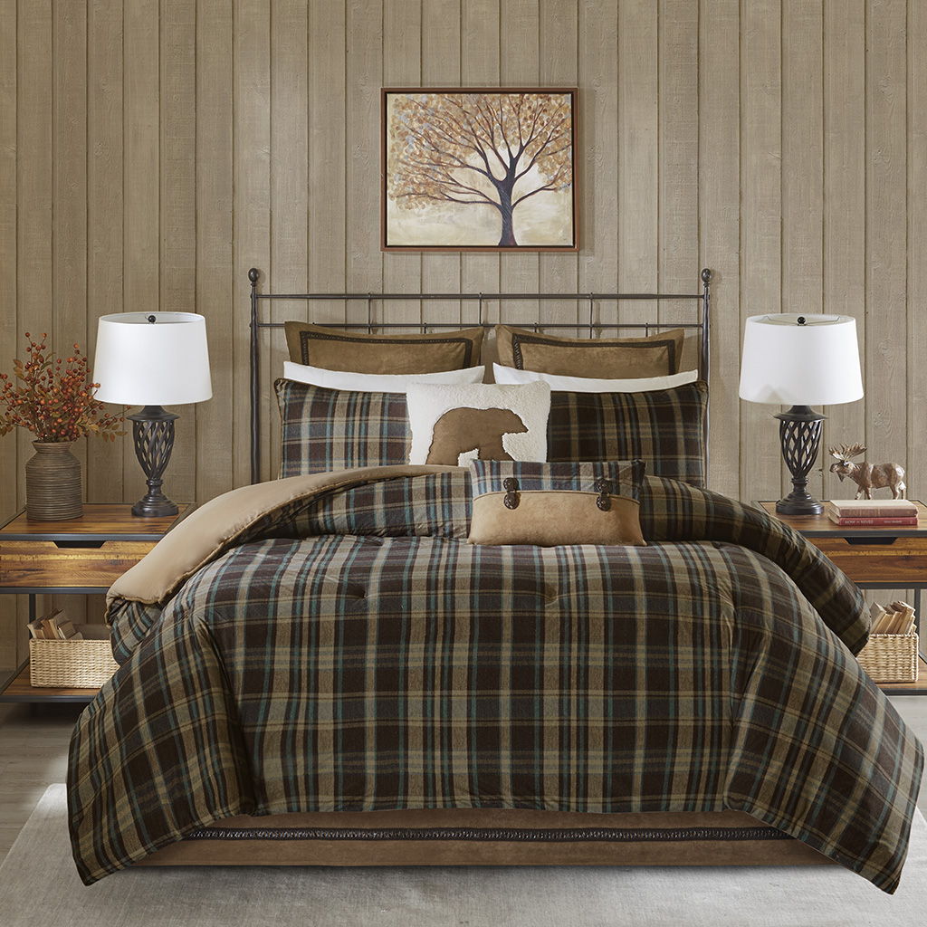 Hadley Plaid - King Oversized Cozy Spun Comforter Set - Multi