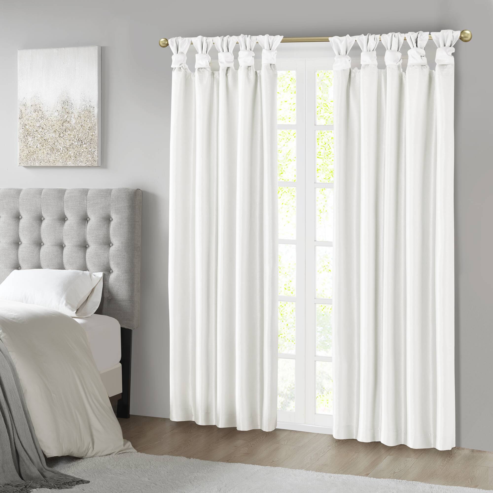Emilia - Twist Tab Total Blackout Window Curtain - White