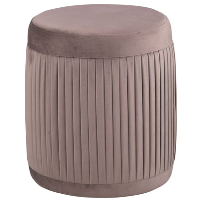 Pescadero - Round Upholstered Ottoman - Mauve