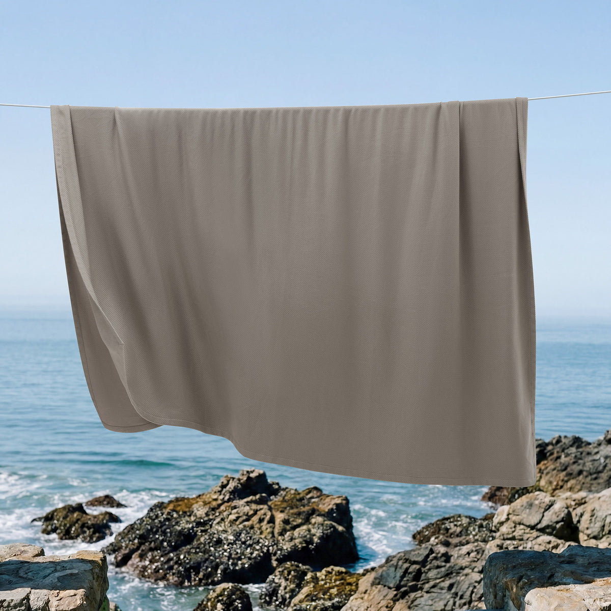 Egyptian Cotton - King 100% Certified Egyptian Cotton Blanket - Micro-Herringbone Gray