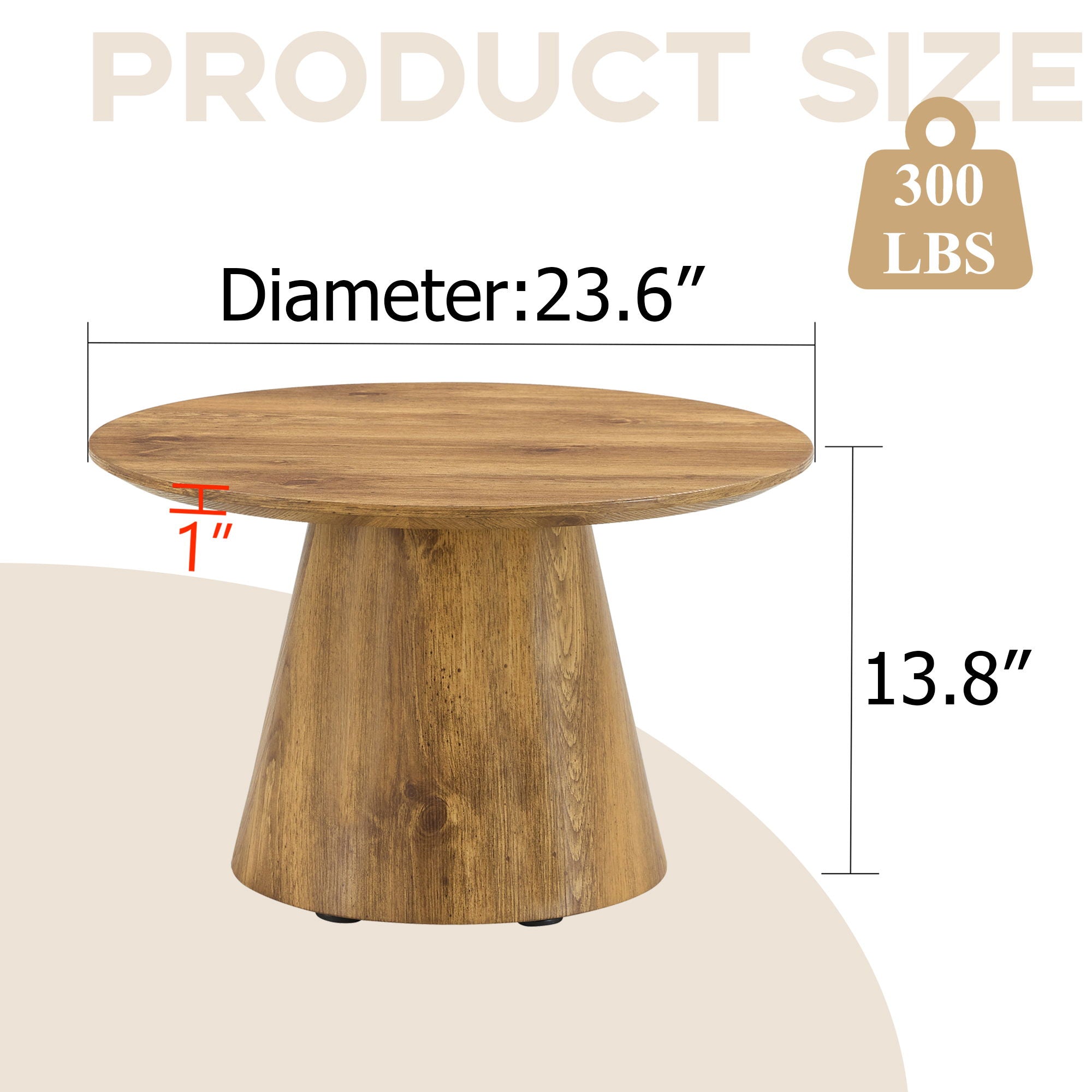 Circular Coffee Table With Adjustable Feet