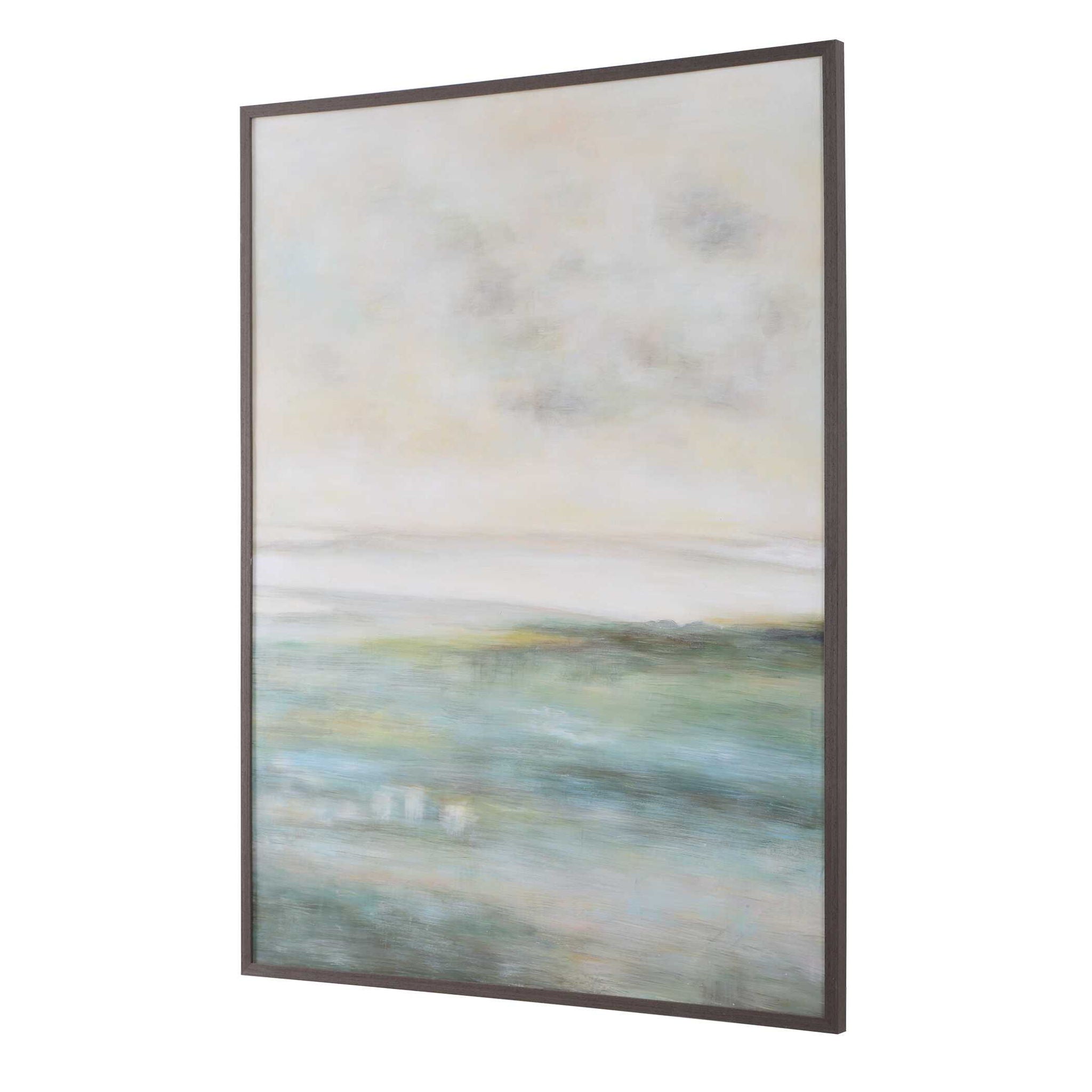 Awakening - Hand Painted Landscape Art - Blue / Brown / Green / White / Yellow