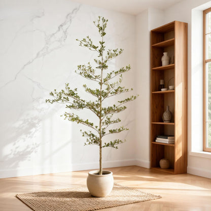 7Ft Artificial Olive Tree With Pot, Realistic Tall Fake Plant For Indoor Decoration - Green Leaves